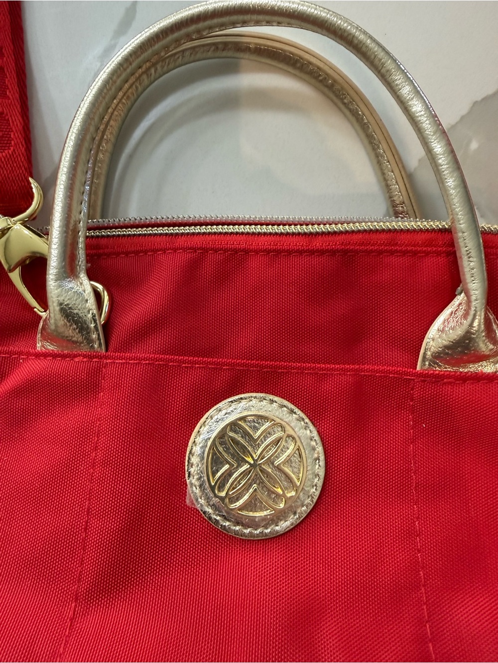 Lilly Pulitzer Gold-Accented Statement Red Sling Bag